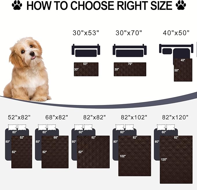 Smiry Reversible Waterproof Couch Covers for Sofa, Washable Dogs Couch Covers for 3 Cushion Sofa Pet Friendly, Water Resistant Furniture Protector Slipcover, Geometric (30"x53", Chocolate/Dark Grey)