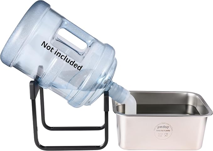PEDAY Automatic Dog Waterer for X-Large Dogs | Human Grade 18/8 Stainless Steel, Water Bottle Not Included