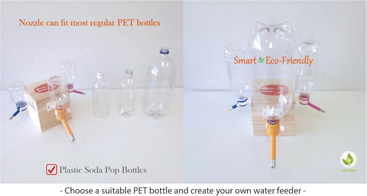 Choco Nose Patented No-Drip Dog Water Bottle/Feeder for Dogs/Cats and Other Small-Medium Sized Animals - for Cages, Crates or Wall Mount. 11.2 Oz. Mess Free Leak-Proof Nozzle 16mm, Apple Green (H590)