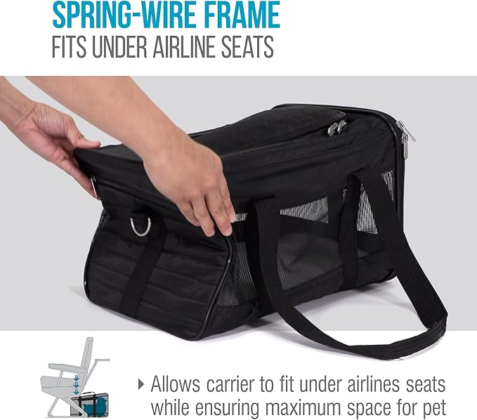 Sherpa Original Deluxe Travel Pet Carrier, Airline Approved & Guaranteed On Board - Black Lattice, Small