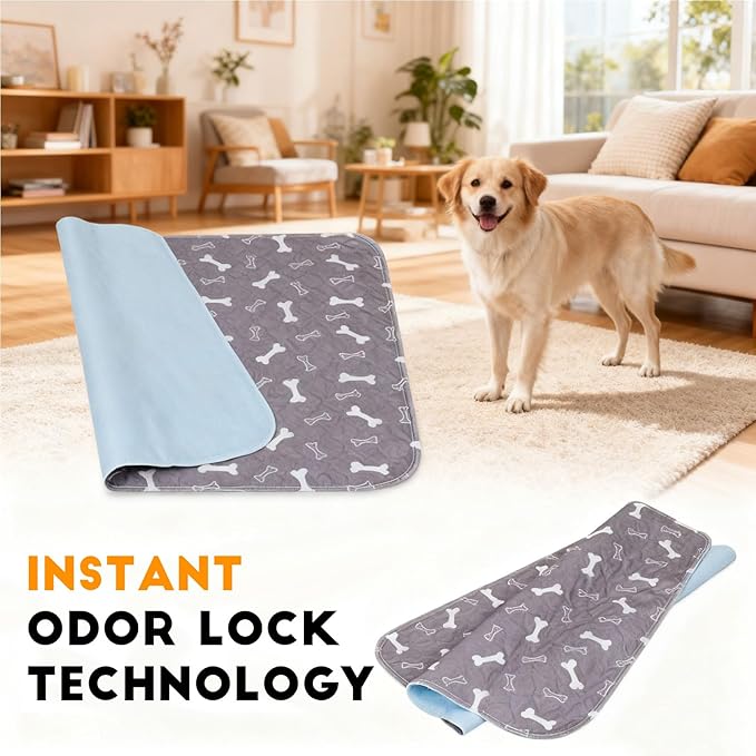 Puppy Pads with Pheromones, Washable Puppy Pee Pads for Dogs Reusable Puppy Pads for Dogs and Cats(with Pet Hair Removal Gloves)