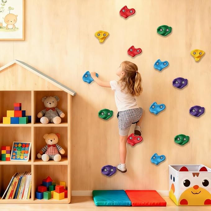 25 PCS Large Rock Climbing Holds for Kids,Adult Rock Wall Holds Large Climbing Rock Wall Grips for Indoor and Outdoor Playground Play Set with Hardware