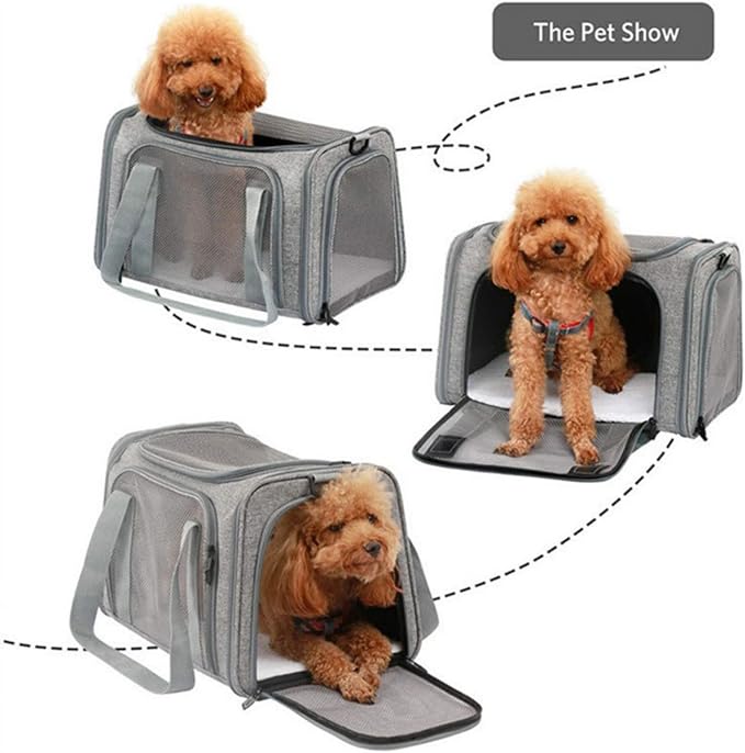 Airline Approved Cat Carriers Dog Carriers Soft-Sided Pet Travel Breathable | Large Size,Airline Approved,For Puppies/Kittens/Rabbits, 5-Sided Breathable Mesh, Self-Locking Zippers, For Cats and Dogs