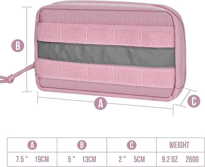 OneTigris Service Dog Vest Harness Saddle Bag Backpack Pouch, Emotional Support, Service Dog in Training,Quality Saddlebag for Tactical Dogs Vests(Pink)