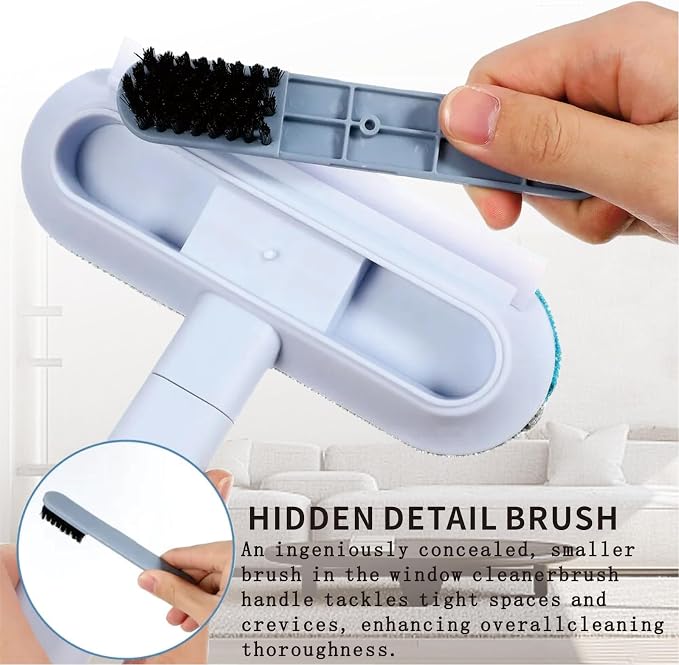 4 in 1 Pet Hair Remover Tool, Grey, 23.3Inch Adjustable Long Handle, Reusable, Washable Lint Cleaner for Dog and Cat Hair, Gentle on Furniture, for Couch, Furniture, Carpet, Clothes, Bedding