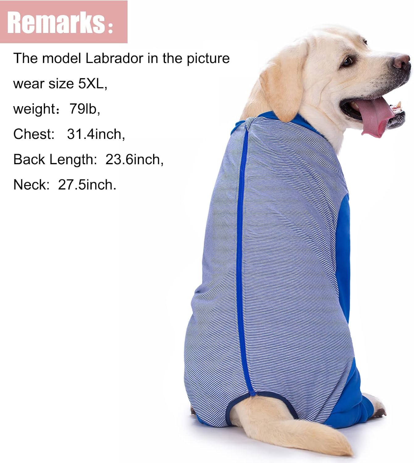 Yeapeeto Dog Onesie Surgery Recovery Suit for Large Medium Bodysuit Dogs Pajamas PJS Full Body for Shedding, Prevent Licking, Wound Protection, Cone Alternative (5XL, Blue)