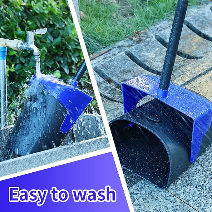 ienjoyed 43" Tall Pooper Scooper Large Swivel Bin & Rake with 100 Waste Bags,Heavy Duty Dog Pooper Scooper for Dogs, Long Handle Poop Scooper with Lid for Yard, Grass, Gravel (Blue)