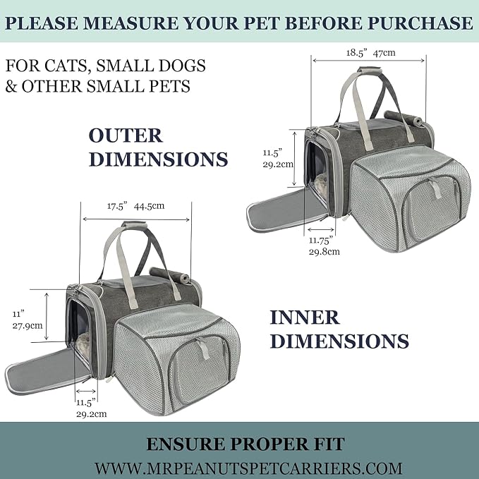 Mr. Peanut's Gold Series Standard Size Airline Compliant Expandable Pet Carrier V3.0 (Deja Blue)