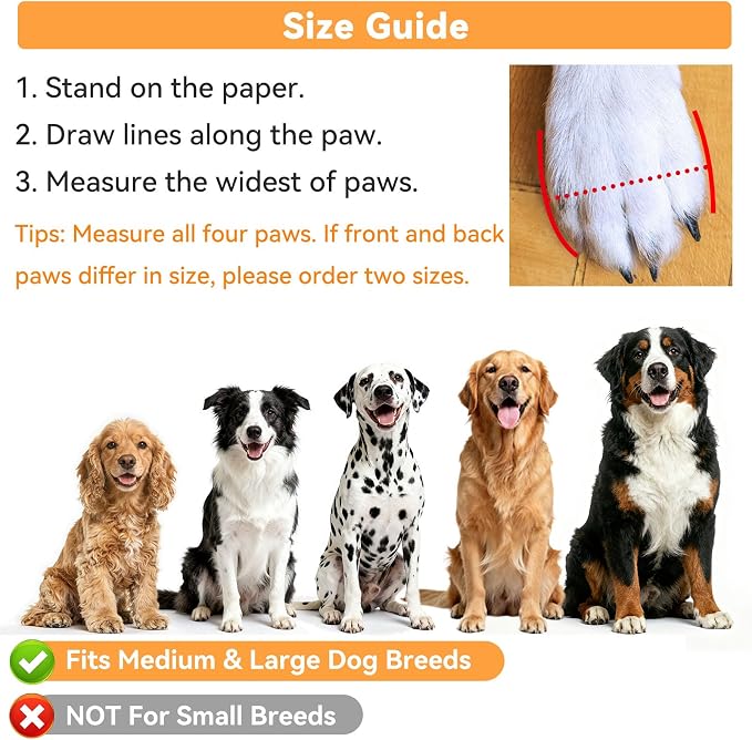 Dimicoo Water-Resistant Dog Boots for Medium Large Dogs,Non-Slip Dog Shoes for Winter Snow,Lightweight Paw Protector for Cold Pavement,Soft Dog Booties for Outdoor Walking Indoor Hardfloors