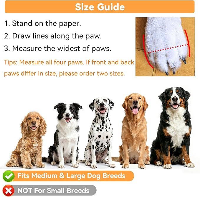 Dimicoo Water-Resistant Dog Boots for Medium Large Dogs,Non-Slip Dog Shoes for Winter Snow,Lightweight Paw Protector for Cold Pavement,Soft Dog Booties for Outdoor Walking Indoor Hardfloors