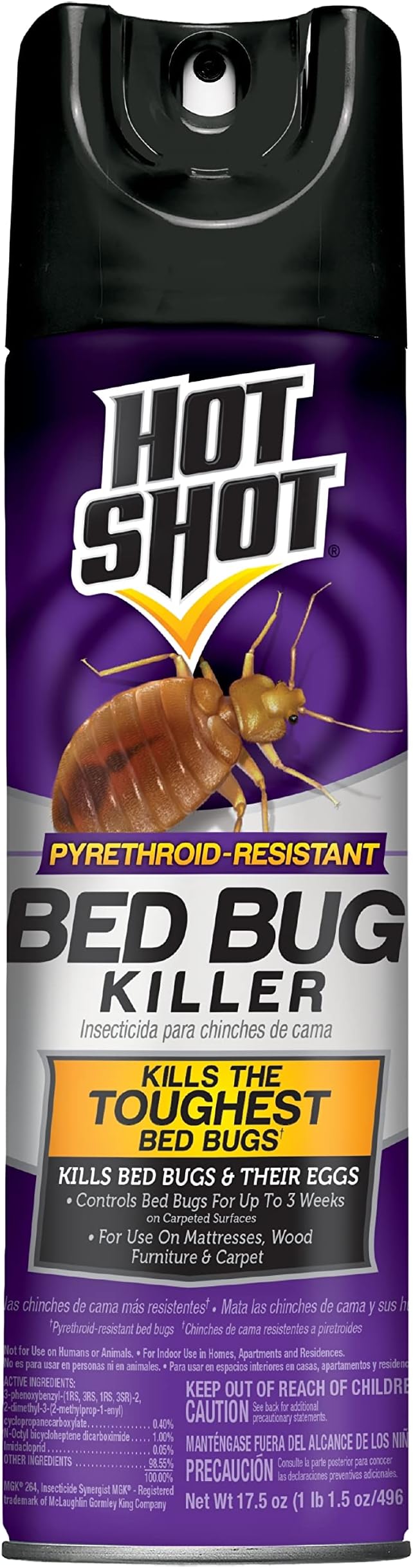 Hot Shot Bed Bug Killer Aerosol, Bed Bug Treatment, 17.5 oz