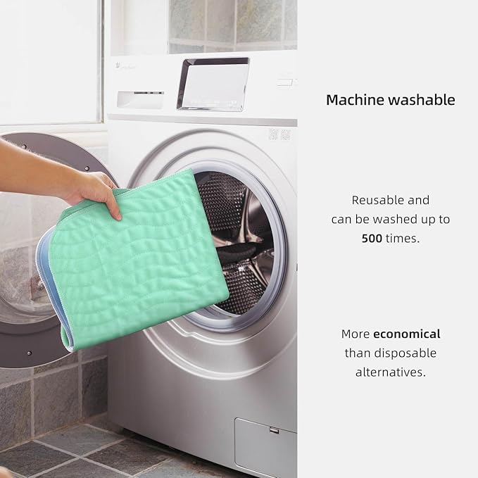 Pee Pads for Adults, Kids and Pets, Cotton-Like Surface, Machine Washable, 100% Leak Prevention with Waterproof TPU Layer (4 Pack, 18*24 inch)