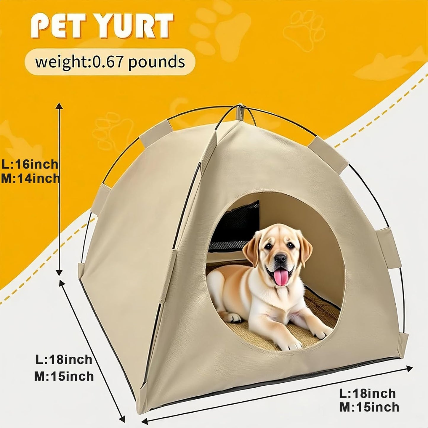 BreezyDen Pop-Up Pet Tent – Portable Hideaway for Cats & Small Dogs, Portable Indoor/Outdoor Pet Tent House with Mesh Window, Waterproof, Breathable, Scratch-Resistant, Fully Washable (Gray,L)