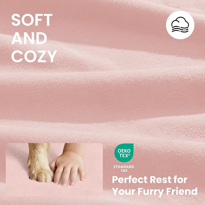 OhGeni Orthopedic Waterproof Dog Bed for Large Dogs, Machine-Washable Removable Cover in Easy-Clean Fabric, Reversible Memory Foam & Easy-Carry Handle, Wider and Larger, 44 inch (Pink)