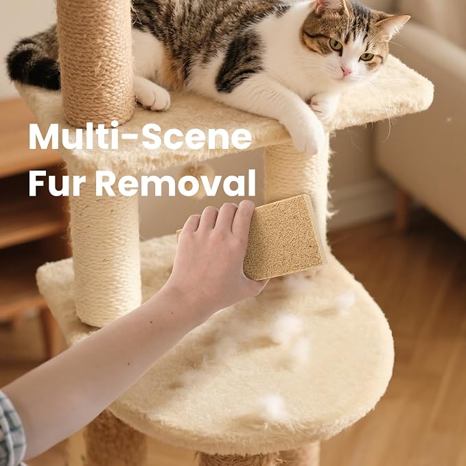 ZOOFOX 3 Pack Pet Hair Remover Sponge, Reusable Cat and Dog Hair Remover Tool, Effectively Removes Pet Hair, Lint and Dander from Furniture, Carpet, Bedding and Clothing