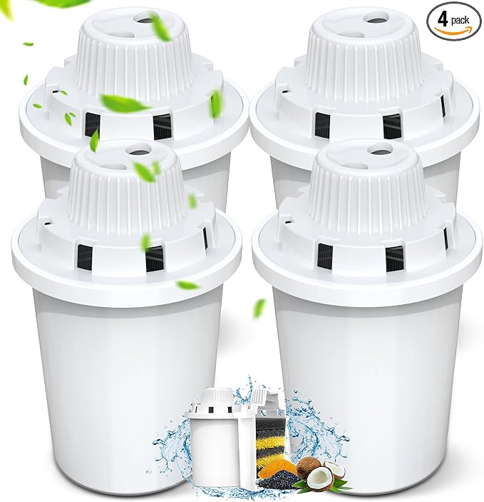 (4 Pack) Dog Water Fountain Filters-Replacement Filters for Lesotc Dog Water Bowl Dispenser, High-Efficiency Activated Carbon Cartridges for Safer, Cleaner Pet Drinking