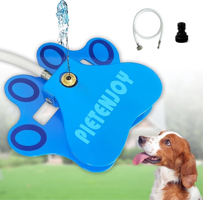 Automatic pet waterers - Paw Activated for LargeDogs, AluminumAlloy Step-On Pet Water Dispenser, Easy to Operate & Provides Fresh Drinking Water with Sprinkler Fun