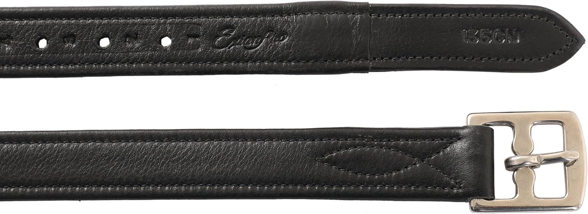 Exion FlexiStrong Stirrup Leathers for English Saddle | Ultra-Soft Cow Calfskin with Nylon Core | 1” Wide Stirrup Leathers for Daily Use | Sizes 48" to 62" | Black, Brown