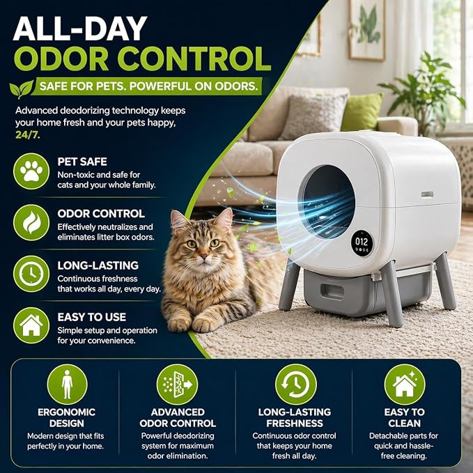 ProGuard® 6PCS Pets Deodorizing Pods for Cumrige Self Cleaning Litter Box, Odor Remover for Fumoi Automatic Cat Litter Box, Camellia Flower Scented, Long-Lasting Fragrance, Keep Home Fresh