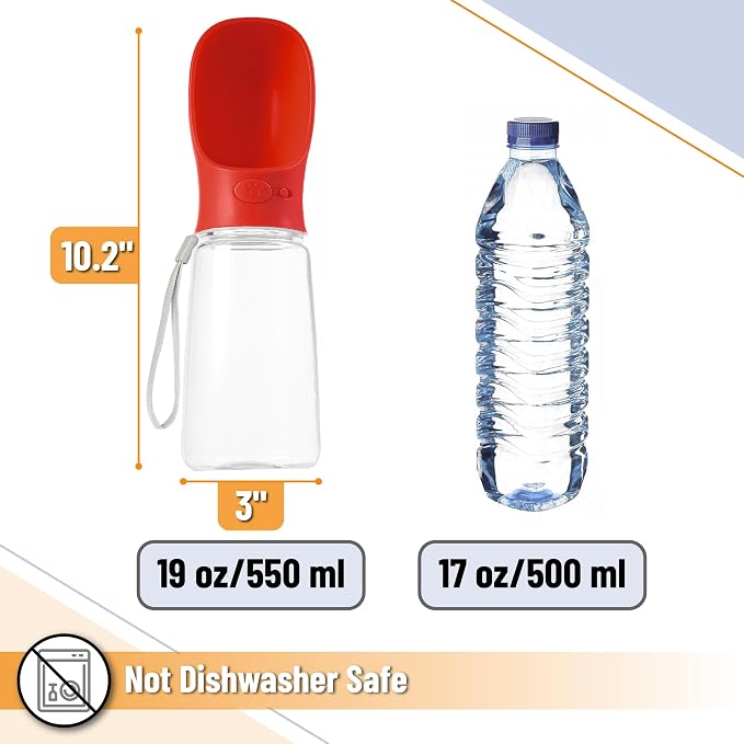 Mr. Pen- Portable Dog Water Bottle, 19 oz, Large | Leak Proof Puppy Water Dispenser with Drinking Feeder for Pets, Outdoor Walking, Hiking, Travel, Not Dishwasher Safe