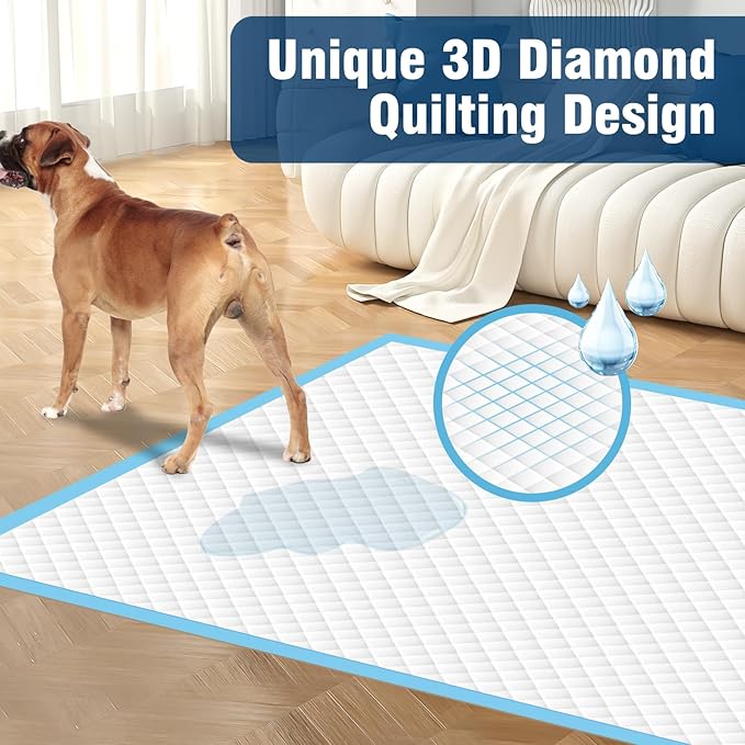 Dog Pads 100 Pack 30"x36", Dog Pads Extra Large for Pets, Disposable Large Pee Pads for Doggy & Puppy Training Pads, Piddle Pads for Indoor, Outdoor Use