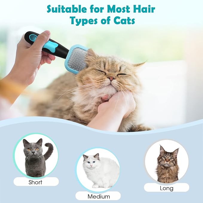 Slicker Brush, Dog Brush Gently Cleaning Pin Brush For Shedding Dog Hair Brush For Small Dogs Puppy Yorkie Poodle Rabbits Cats One Size Blue
