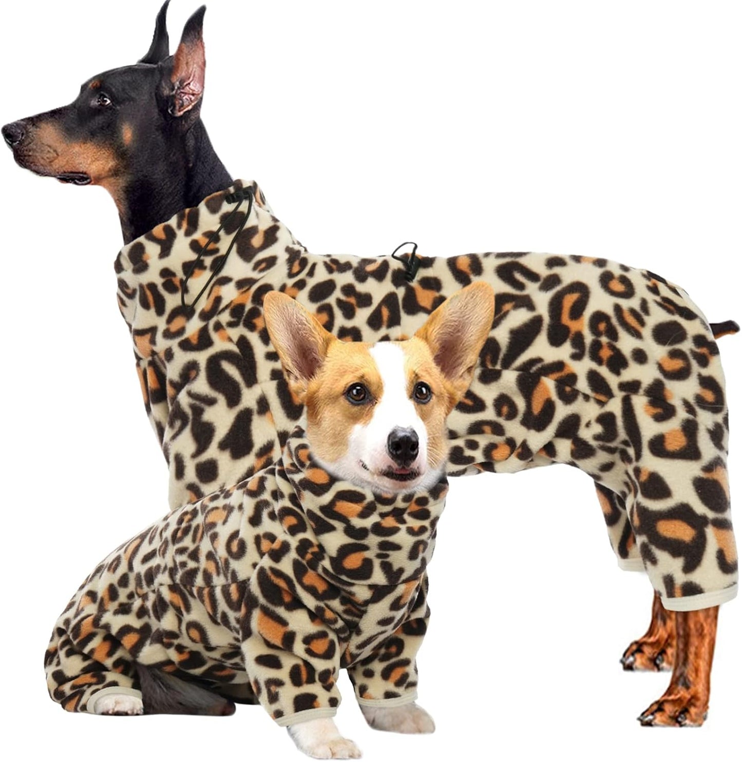 ROZKITCH Dog Leg Warmers for Small Dogs, Pet Windproof Warm Cold Weather Jacket Vest with Luminous Zipper, Jumpsuit Apparel Outfit Clothes for Small Medium Large Dog Brown XS