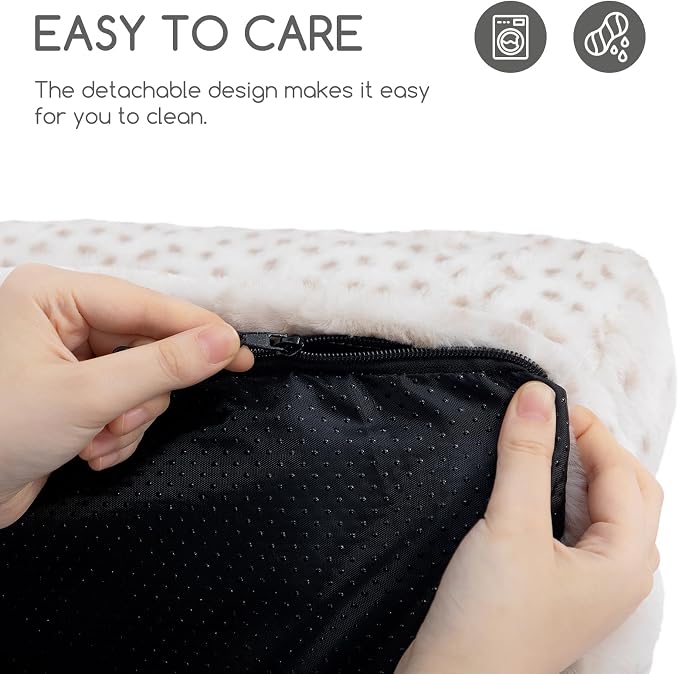 Hollypet Small Dog Large Cat Bed Puppy Couch Beds for Pets up to 25 lbs | Fluffy Dog Cat Couch Plush Soft Warming Pets Beds with Machine Washable Cover and Non-Slip Bottom