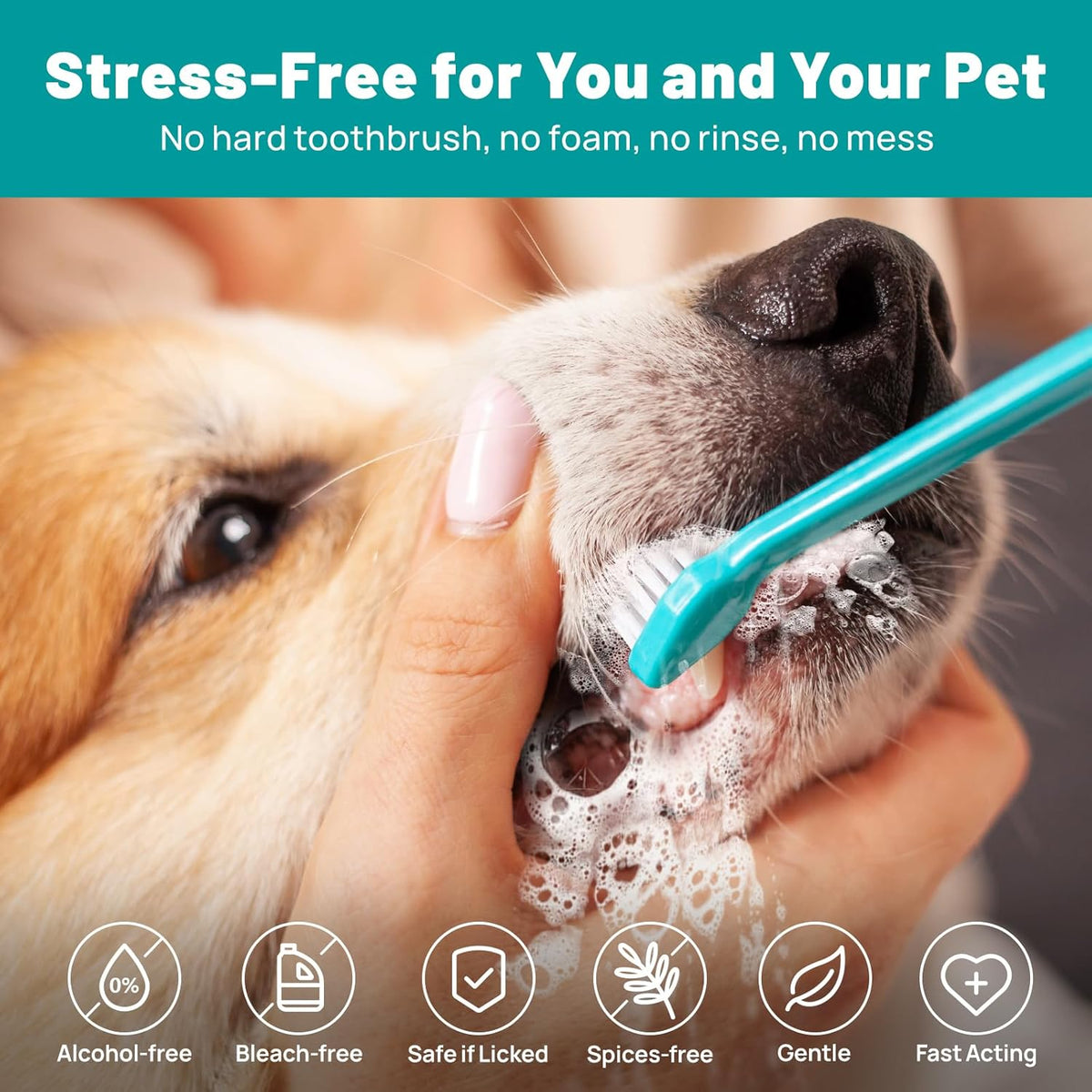 Dog Dental Care Finger Wipes - Teeth Cleaning Finger Wipes for Dog & Cats - Tooth Brushing Kit Dental Wipes for Dog - Reduces Plaque & Freshens Breath (50 PCS, Unscented)