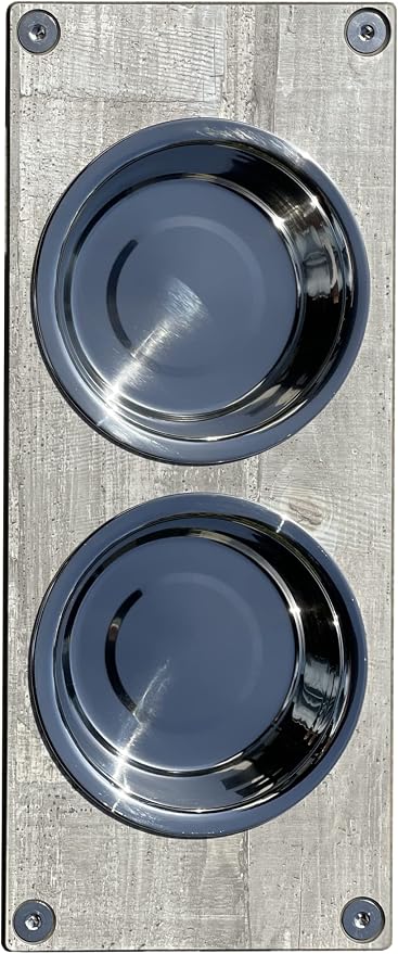 Raised Pet Bowls for Cats and Dogs, Outdoor Elevated Dog Cat Food and Water Bowls Stand Feeder on Aluminum Legs with 2 Stainless Steel Bowls Sizes for Small Medium and Large Dogs. - Small (Monte)