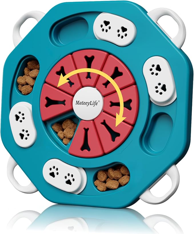 MateeyLife Dog Puzzle Toy for Smart Dogs, Mental Stimulation Dog Enrichment Toys, Treat Dispensing Dog Toys to Keep Them Busy for Small and Medium Dogs, IQ Training Puzzle Feeder, Level-1 (Blue)