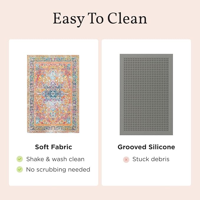 Lovewag Cat Litter Mat, Litter Box Mat, Heirloom Rose, 36x48, 2 Pack | Washable litter mat cover, kitty litter mat & cat mat for litter box, litter trapping mat, prevents tracking, multi-cat