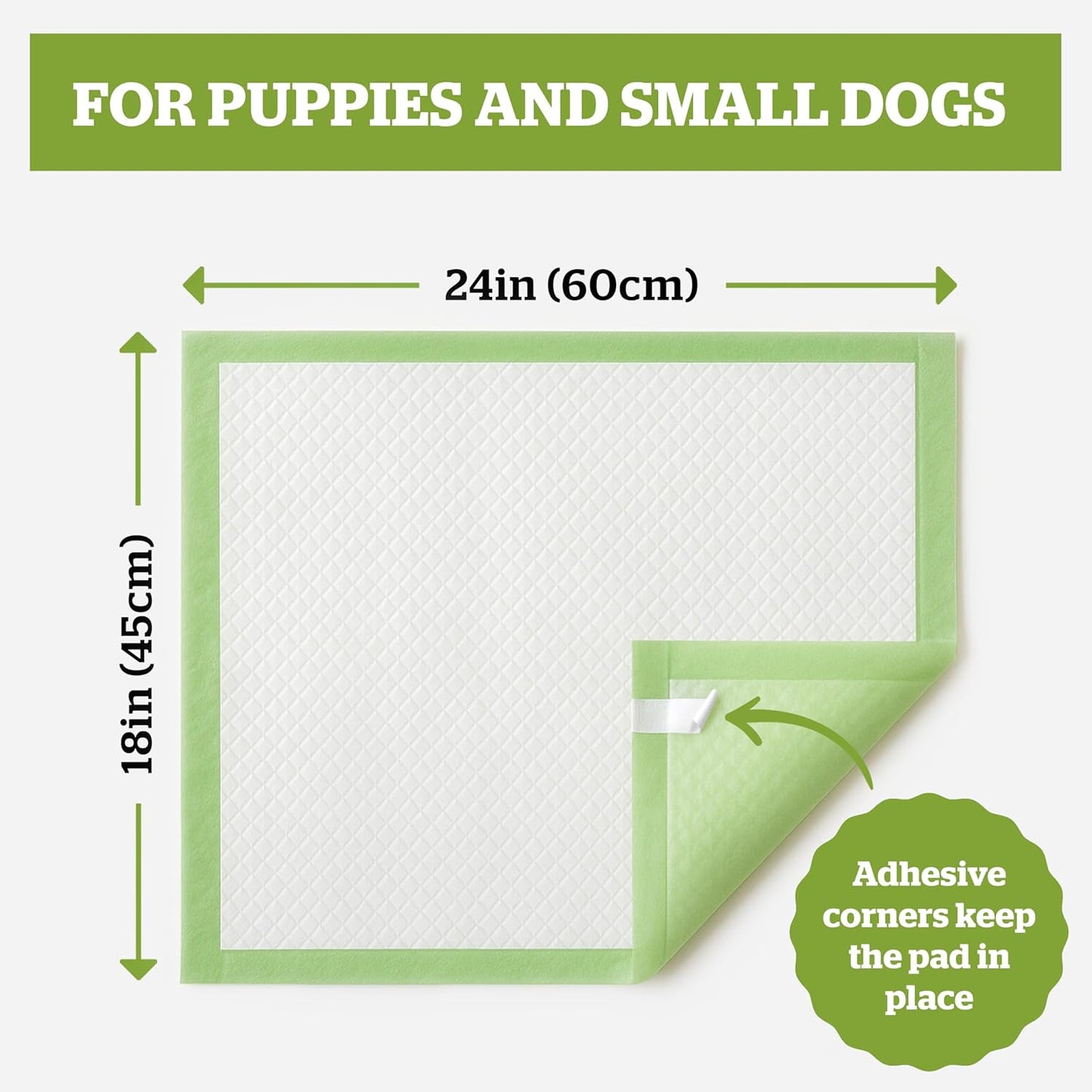 Pogi’s Puppy Pads with Sticky Tabs – Medium, Super Absorbent, Odor Blocking, 20-Count (18x24in)