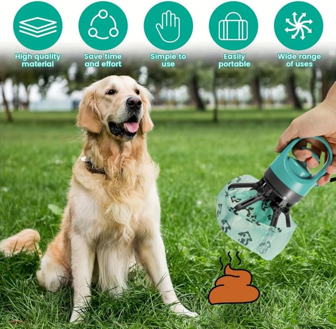 Portable Poop Scooper With Bags Attachment Quick Pet Poop Claw Grabber