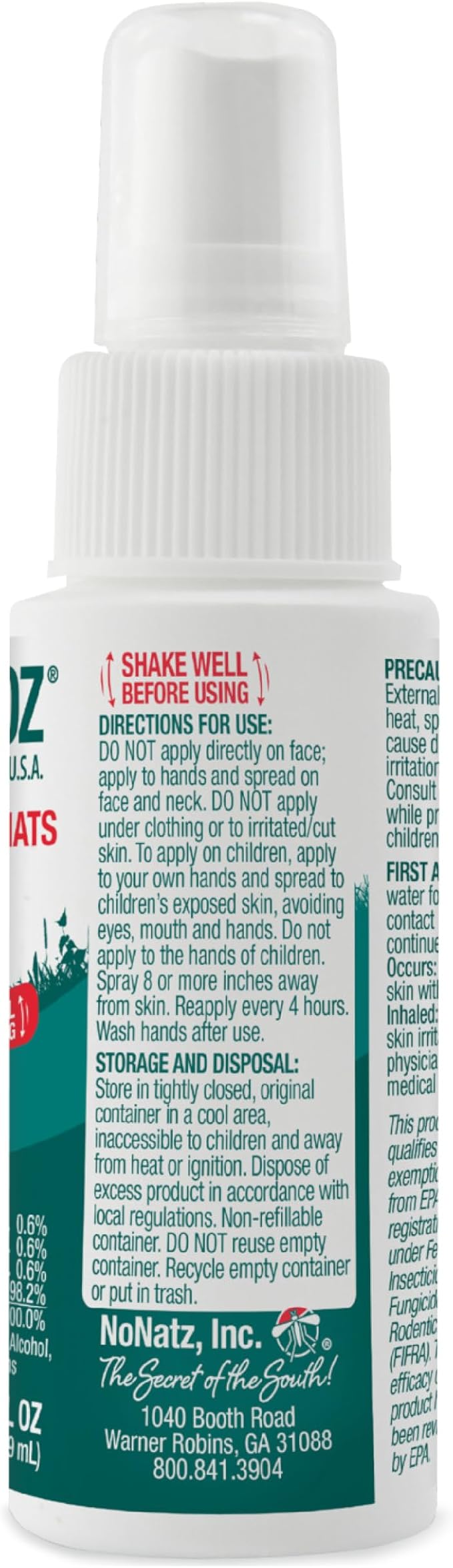 No Mosquitoz Botanical Insect Repellent, DEET-Free, Made with Natural Essential Oils, Non-Greasy Formula, Made in The USA, Woodsy Scent, 4 Ounce Spray Bottle