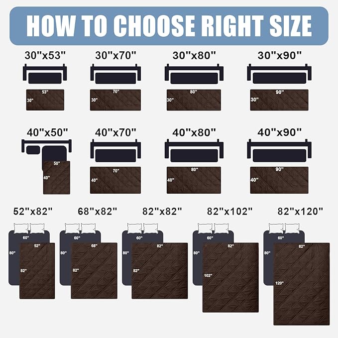 Smiry Waterproof Dog Bed Cover Pet Blanket, Soft Washable Dog Blanket for Furniture Bed Couch Sofa Reversible, Checkered (68"x82", Chocolate/Beige)