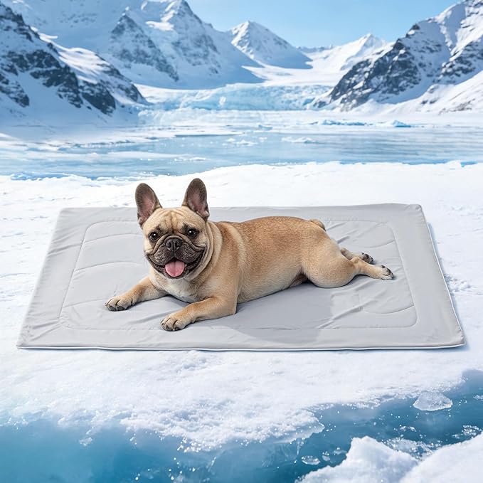 Mora Pets Premium Cooling Blanket for Dogs, Q-MAX>0.5 Washable Breathable Cooling Mat, Lightweight Soft Summer Pet Throw Blanket, Furniture Protector Bed Couch Cover for Small Dog Cat, Gray, 29x40