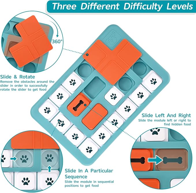 FOXMM Dog Puzzle Toys - Interactive IQ Training & Mental Stimulating Toys for Large, Medium & Small Dogs