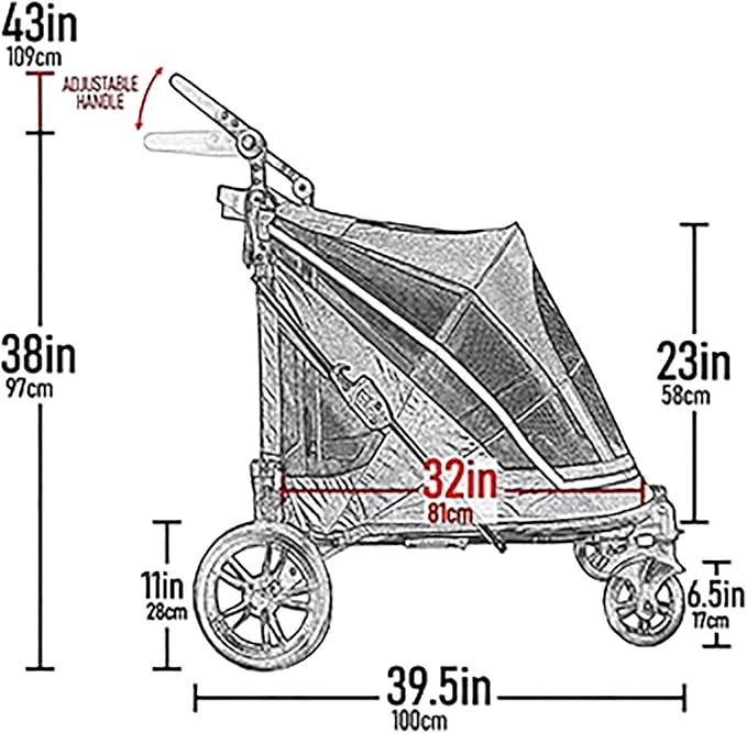 Pet Gear NO-Zip Pet Stroller with Dual Entry, Push Button Zipperless Entry for Single or Multiple Dogs/Cats, Pet Can Easily Walk in/Out, No Need to Lift Pet, Gel-Filled Tires, 1 Model, NEW Fog