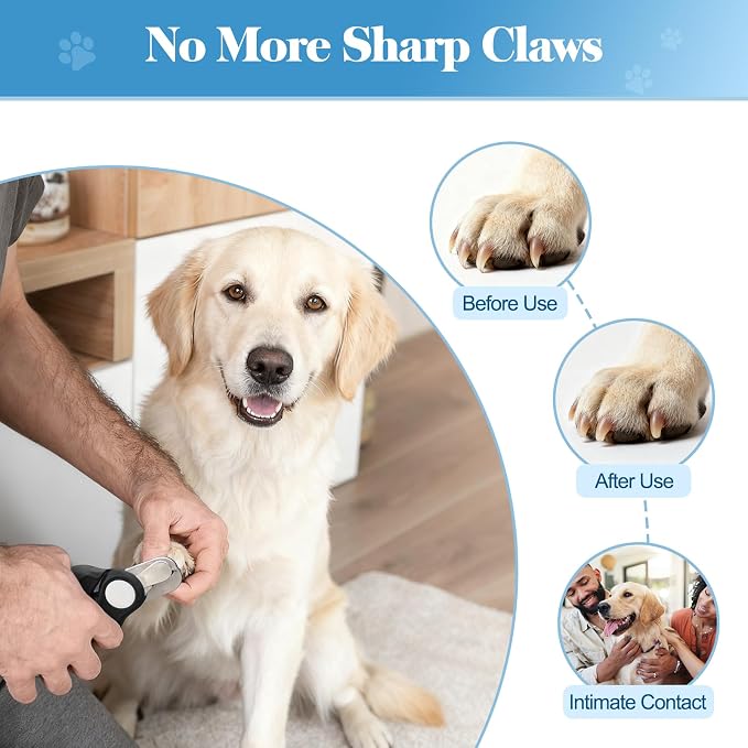 Swihauk Heavy Duty Dog Nail Clippers and Trimmers, Professional Pet Nail Clippers with Nail File for Dogs Cats Small Animal, Claw Clippers with Safety Guard to Prevent Over-Cutting, Black