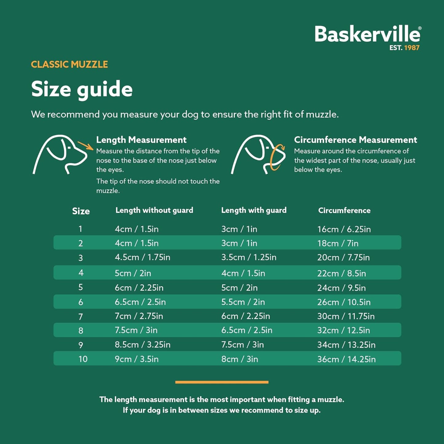 Baskerville Classic Basket Muzzle - Dog can Pant and Drink, Prevents Biting and Food Waste Scavenging, Strong TPR, Breathable Dog Training Muzzle for Long Nosed Medium to Large Dogs (Size 8)
