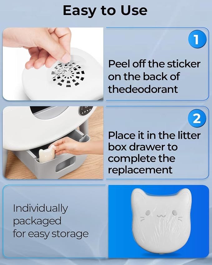 6 PCS Litter Box Deodorizer Compatible with Cumrige Self Cleaning Litter Box, Litter Box Odor Eliminator Compatible with Fumoi Automatic Cat Litter Box,Cat Litter Odor Control Remover, Camellia Scent