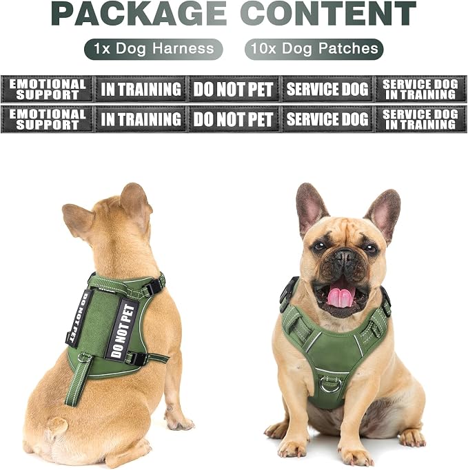 Tactical Dog Harness, No Pull Dog Harness for Medium Large Dogs with Handle & Molle, Military Service Dog Vest Harness in Training Pet Harness for Small Dogs