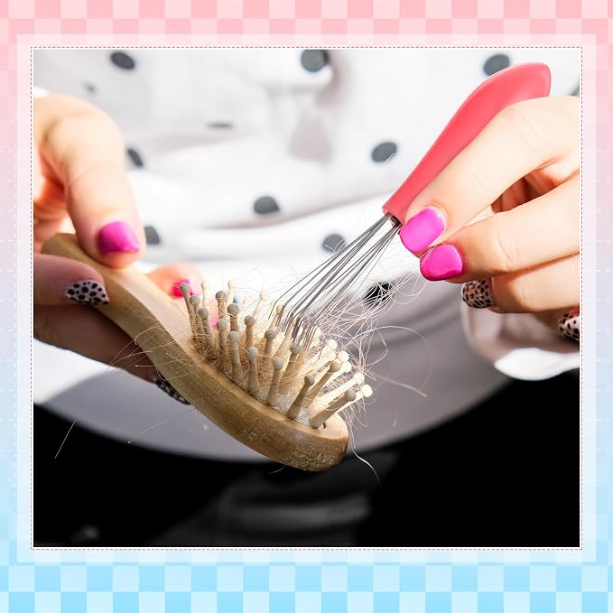 Boao 4 Pcs Hair Brush Cleaning Set Tool Mini Hair Cleaning Brush Cleaner Tool for Removing Dust Home Salon Use(Green)