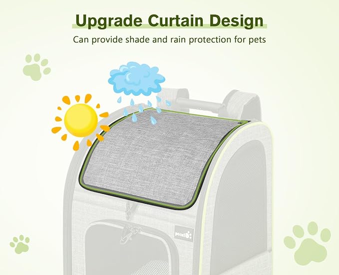 pecute Cat Backpack Carrier Expandable, Cat Backpack with Curtain