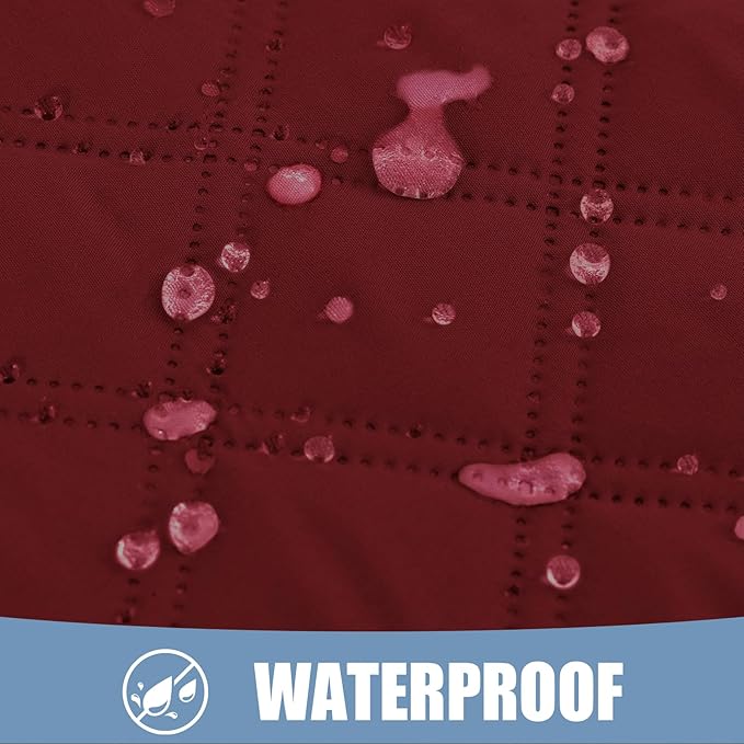 Smiry Waterproof Dog Bed Cover Pet Blanket, Soft Washable Dog Blanket for Furniture Bed Couch Sofa Reversible, Checkered (40"x70", Wine Red/Wine Red)