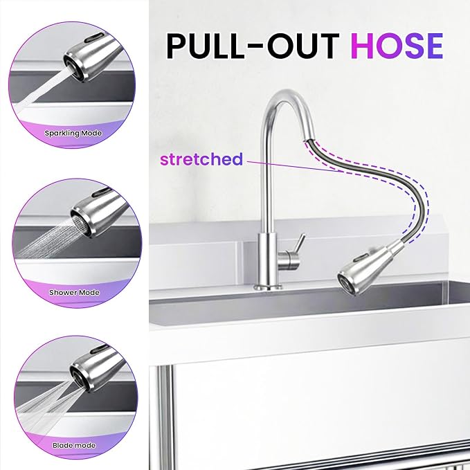 Metal Slop Sink, Single Bowl Wash Station, Catering Tub for Backyard, Chef