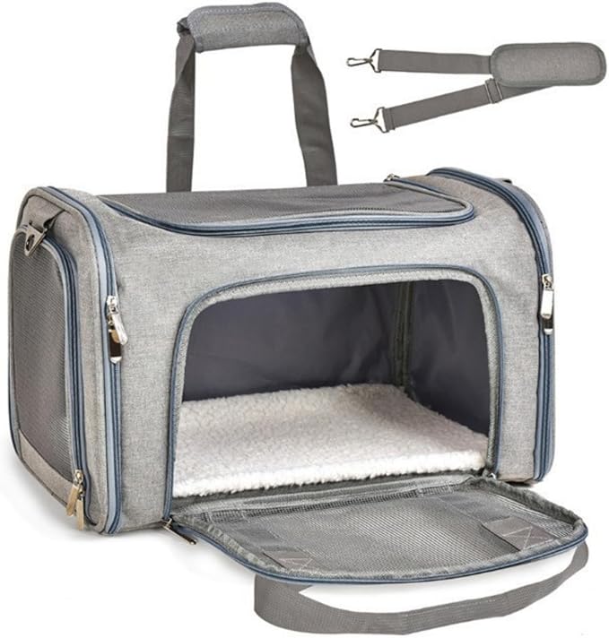 Airline Approved Cat Carriers Dog Carriers Soft-Sided Pet Travel Breathable | Large Size,Airline Approved,For Puppies/Kittens/Rabbits, 5-Sided Breathable Mesh, Self-Locking Zippers, For Cats and Dogs