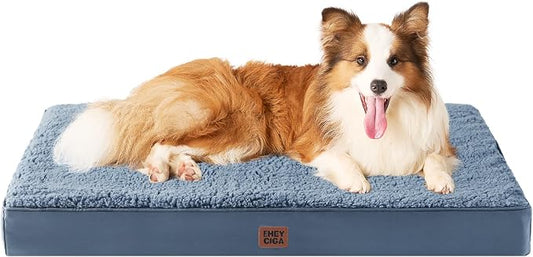 EHEYCIGA Orthopedic Dog Bed Extra Large with Removable Washable Cover, 41IN | Egg Crate Foam Support, Durable Oxford fabric, Non-Slip Bottom, Machine Washable, Soft Waterproof Plush Pet Bed Mat For Crate
