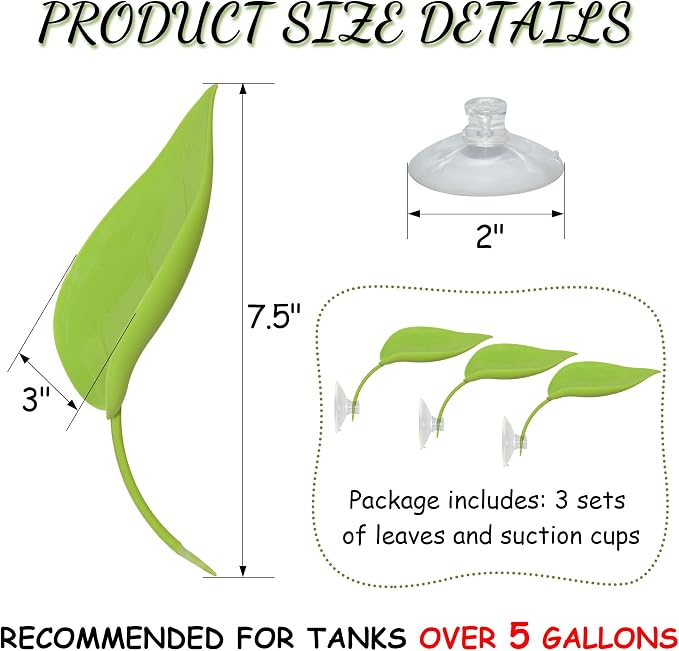 Tree Frog Terrarium Accessories, 3PCS Turtle Basking Platform | Aquarium decor with 3 suction cups, multifunctional reptile tank accessories for leopard gecko, snake, gecko, bearded dragon